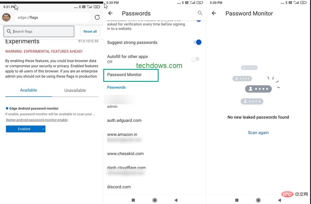 Microsoft Edge 97 for Android 推出 Password Monitor 等