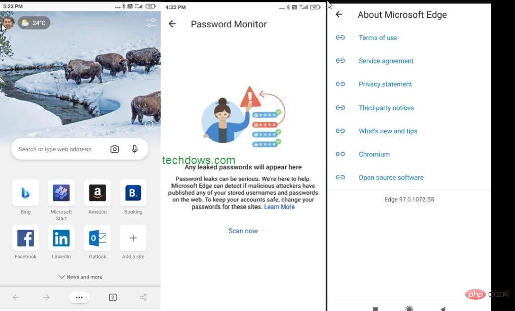 Microsoft Edge 97 for Android 推出 Password Monitor 等