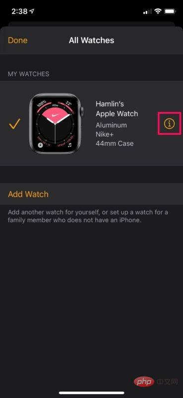 如何取消配对 Apple Watch