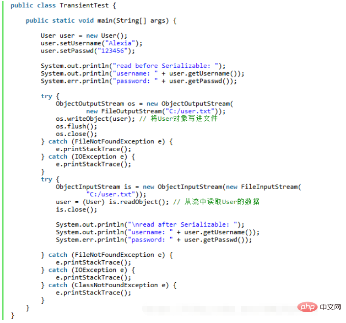 Java で transient キーワードを使用してシリアル化を制御する方法