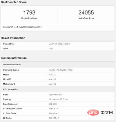 M1 Ultra 在首次泄露的基准测试中优于 28 核 Intel Mac Pro