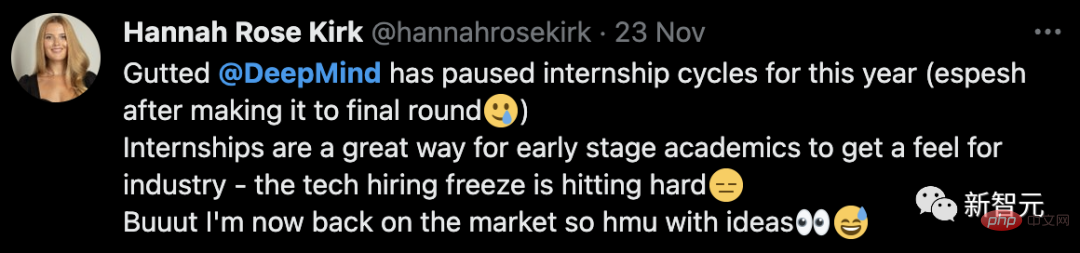 DeepMind may reduce the number of interns in the future? Recruitment was completely frozen, and candidates were informed of the cancellation only 1 hour before the interview.