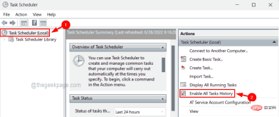 如何在 Windows 11 / 10 的任务计划程序中查看和清除任务历史记录