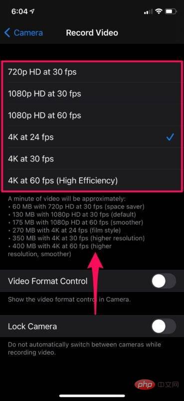 如何更改 iPhone 相机的帧率
