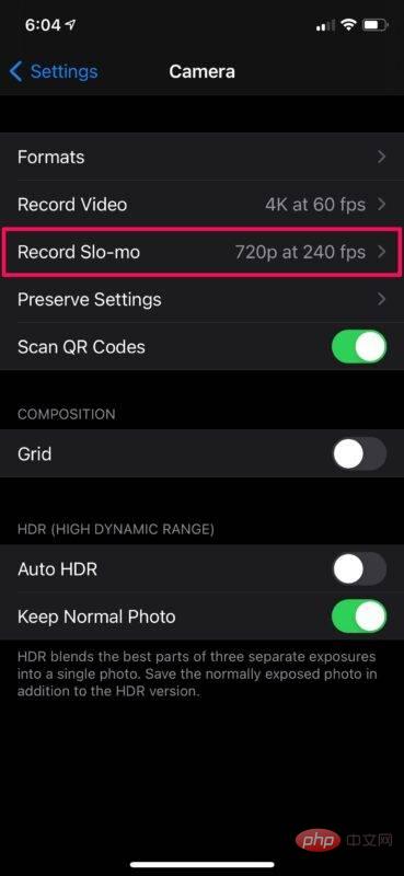 如何更改 iPhone 相机的帧率