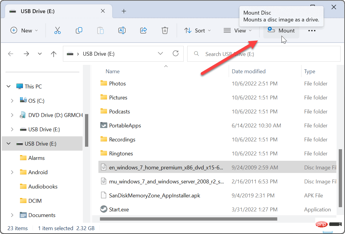 如何在 Windows 11 上挂载 ISO 映像