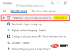 没有恢复提示时如何重新打开 microsoft edge 上所有关闭的选项卡