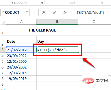 如何从 Microsoft Excel 中的日期值中提取日期值