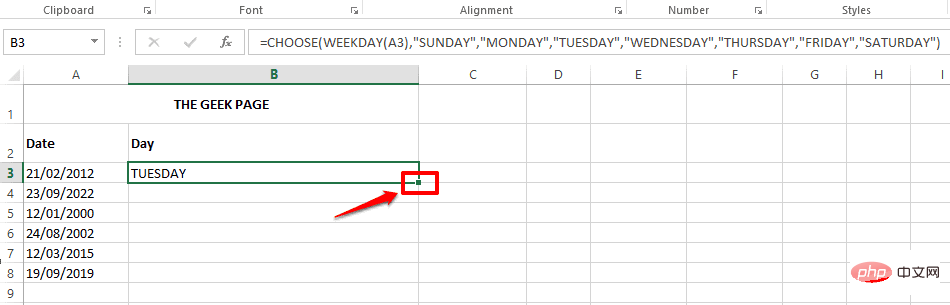 如何从 Microsoft Excel 中的日期值中提取日期值