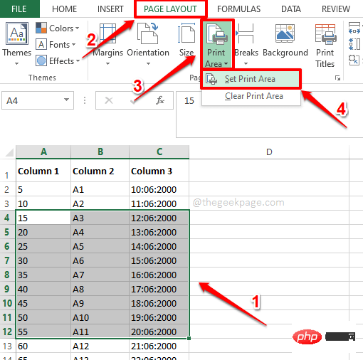 如何仅打印 Excel 文档的特定部分