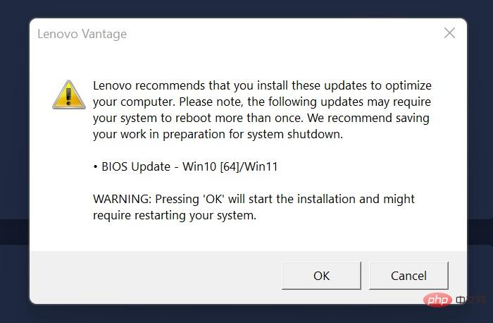 一些联想 Legion 笔记本电脑在 Windows BIOS 更新后无法启动