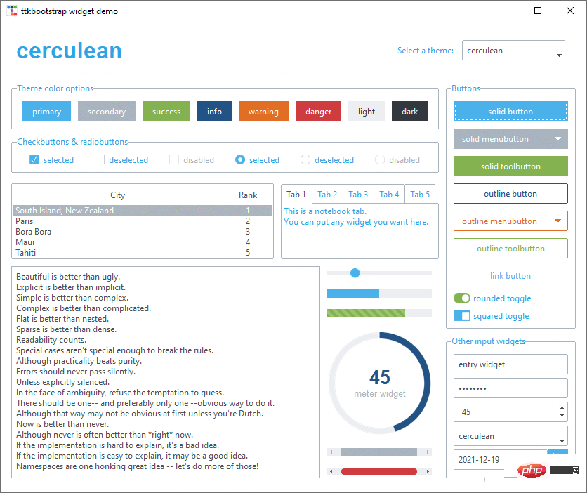 ttkbootstrap を使用して Python GUI の美しいインターフェイスを作成するにはどうすればよいですか?