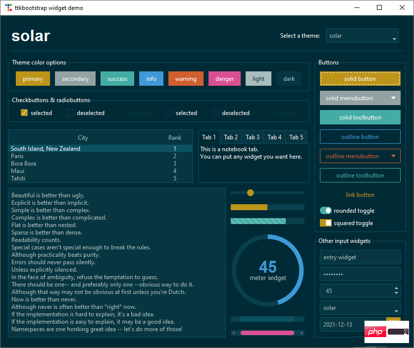 ttkbootstrap を使用して Python GUI の美しいインターフェイスを作成するにはどうすればよいですか?