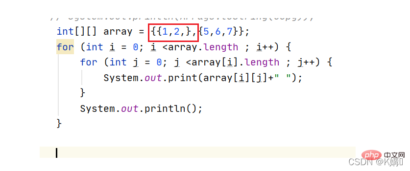 How to output the contents of a two-dimensional array in Java