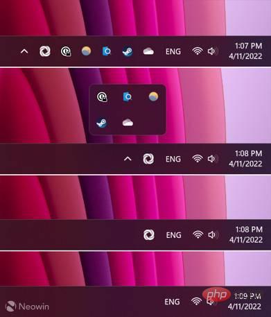 Windows 11 22H2 将让您禁用通知区域中的所有应用程序图标