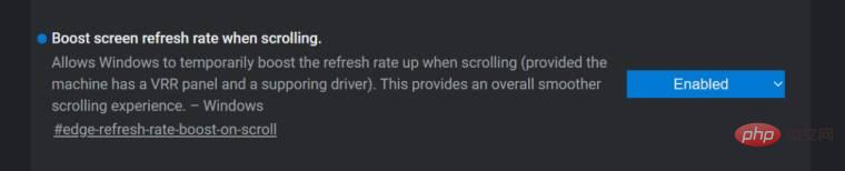 由于一项新功能，Microsoft Edge 可以在 FreeSync 面板上更流畅地滚动