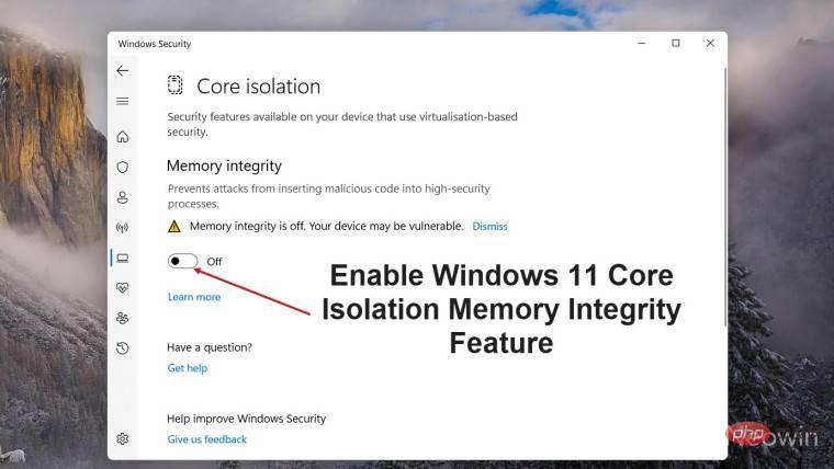 如何在 Windows 11 中启用 Core Isolation 的内存完整性功能