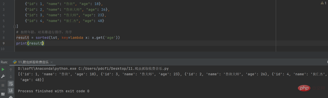 Bestandsaufnahme der erweiterten Verwendung der in Python integrierten Funktion sorted()