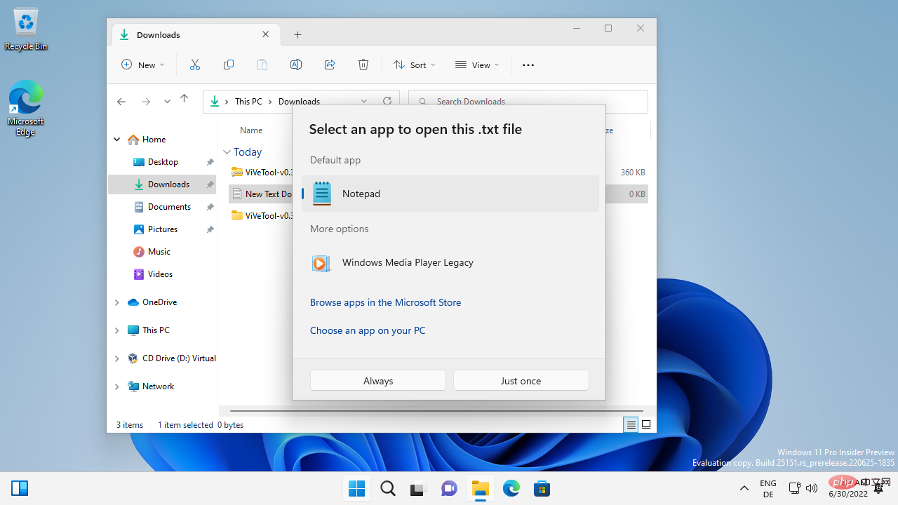 微软正在最新的 Windows 11 版本中测试新的“打开方式”提示