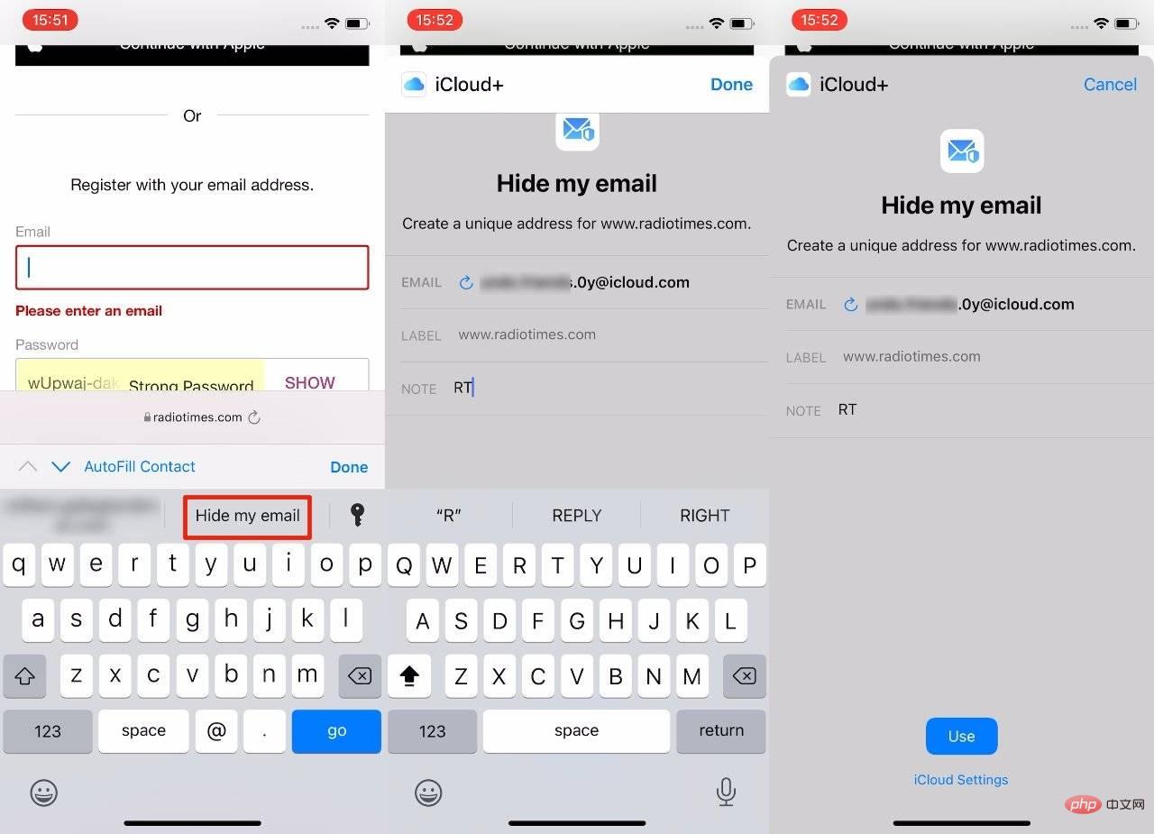 如何在 iOS 15 中使用隐藏我的电子邮件