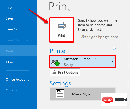 如何将任何 MS Outlook 电子邮件另存为 PDF