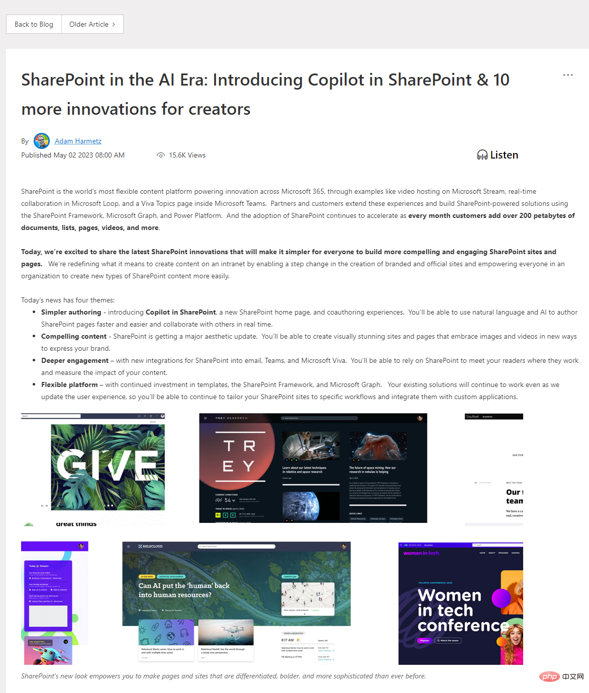 微软 SharePoint 协作软件将新增 AI 驱动 Copilot 服务