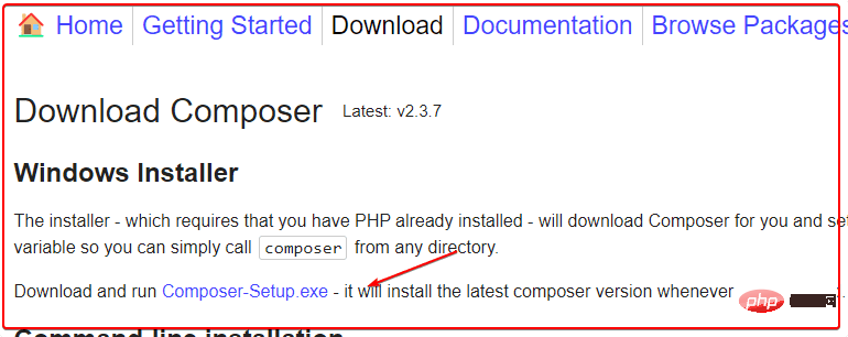 如何在 Windows 11 或 10 上安装 PHP Composer