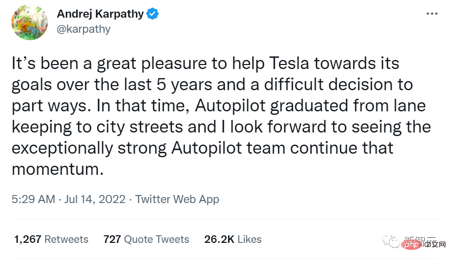 Tesla’s former AI director Karpathy reveals his departure and pure vision solution