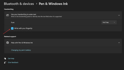 如何在 Windows 11 中启用和禁用指尖书写