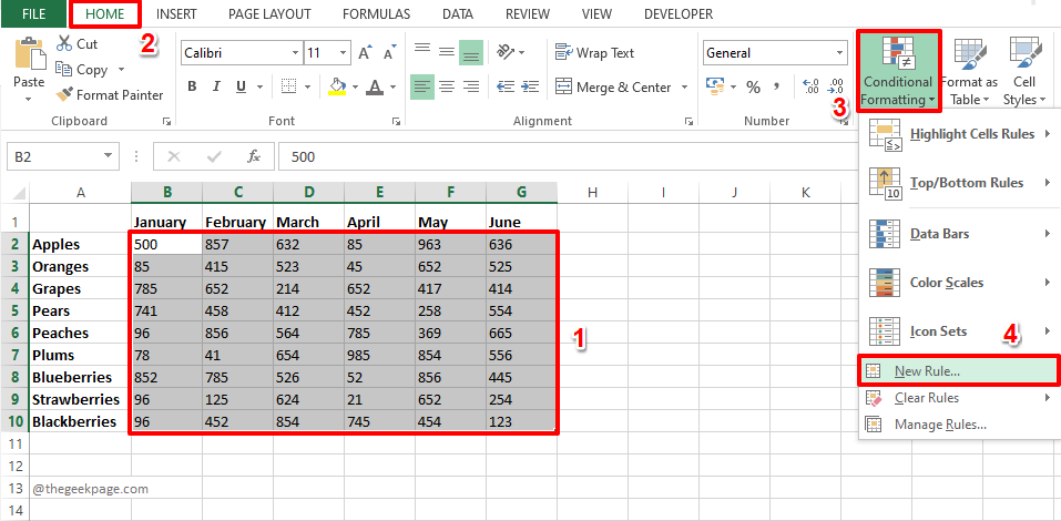 如何在 MS Excel 中为交替行或列着色