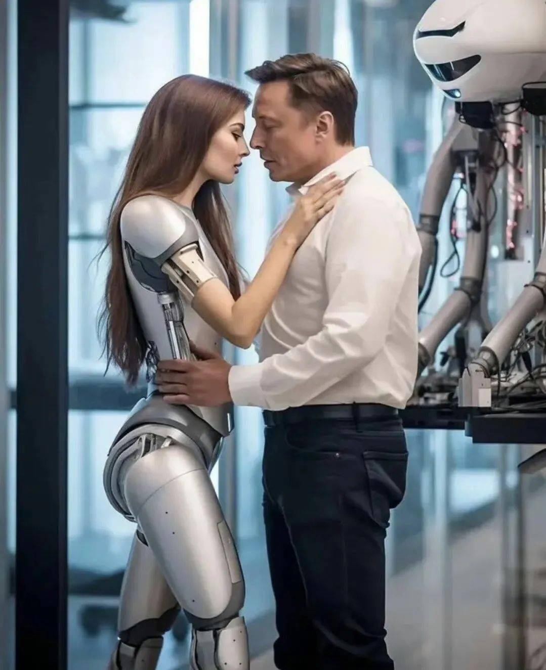 21Kcustom Column 520 premier baiser ! Musk devient la première personne de lhistoire à embrasser une femme robot !