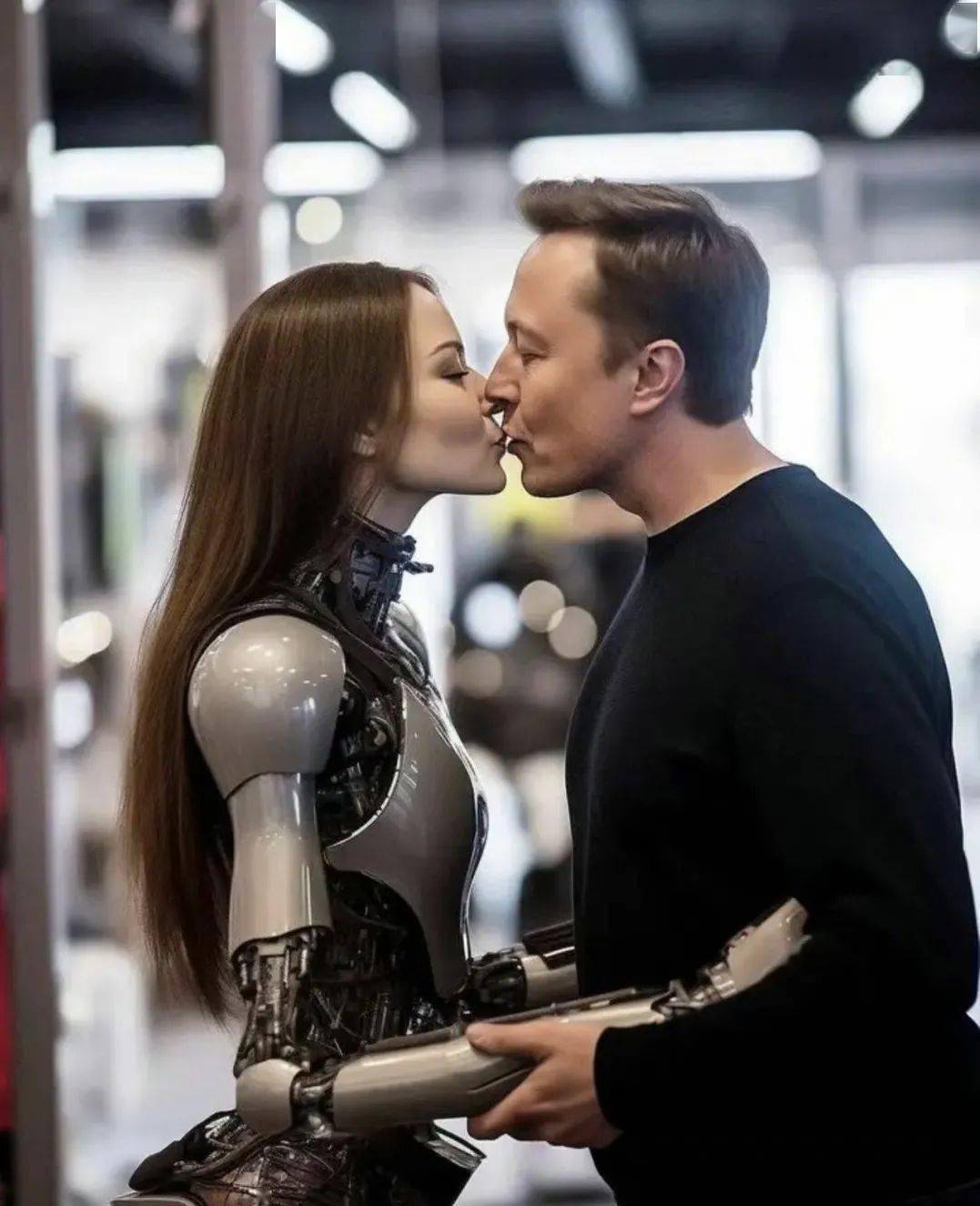 21Kcustom Column 520 premier baiser ! Musk devient la première personne de lhistoire à embrasser une femme robot !