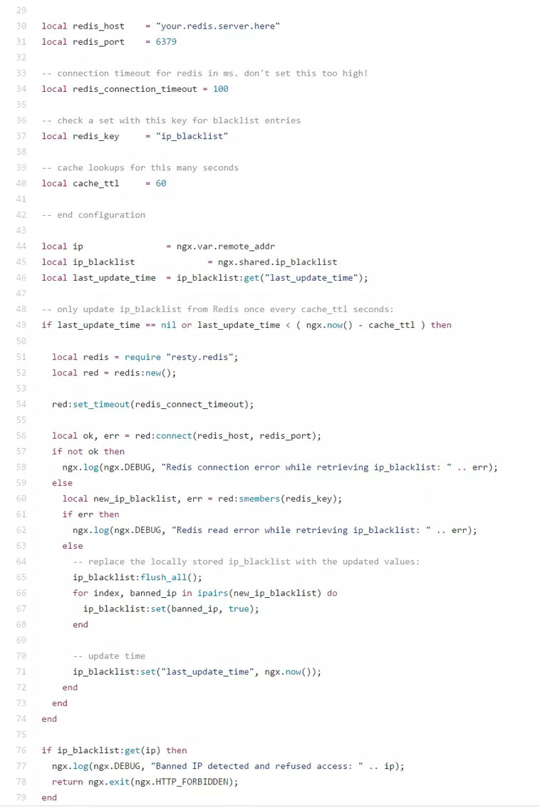 Cara Nginx menggunakan Lua+Redis untuk mengharamkan IP secara dinamik