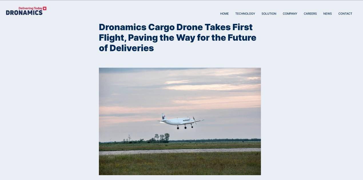 全球首家货运无人机航空公司 Dronamics 完成首飞，年内商业运营