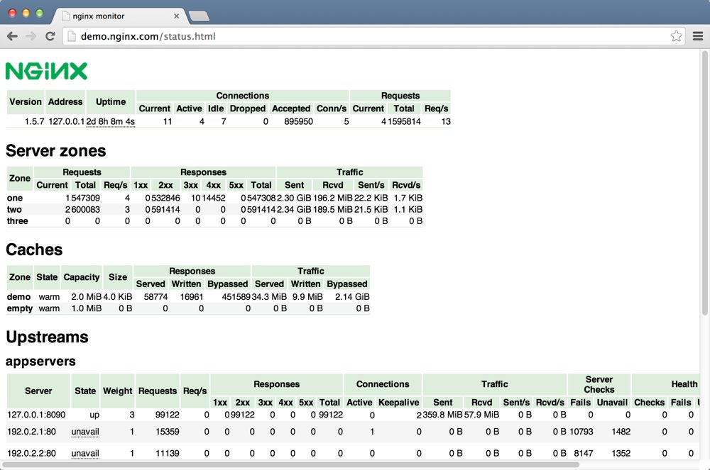 How to use Nginx Plus’s online activity monitoring function