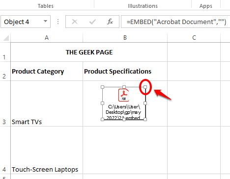 如何在 Excel 工作表中嵌入 PDF 文档