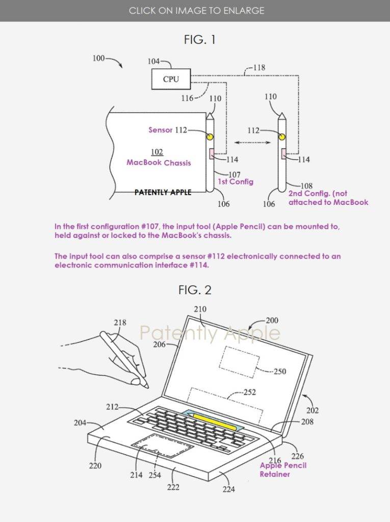 苹果专利设想未来 MacBook 支持 Apple Pencil