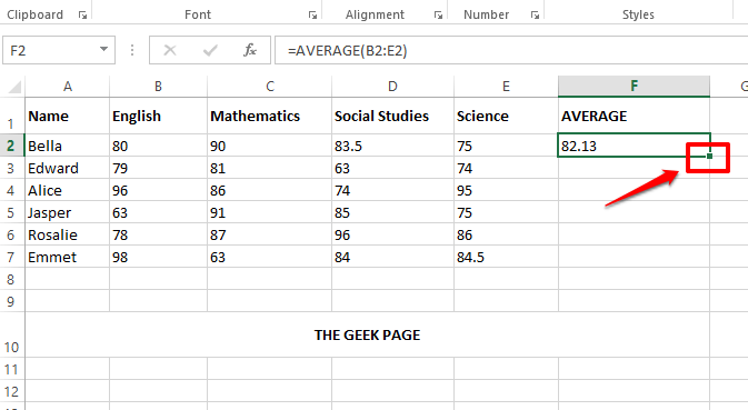 如何在 Microsoft Excel 中计算一组单元格的平均值