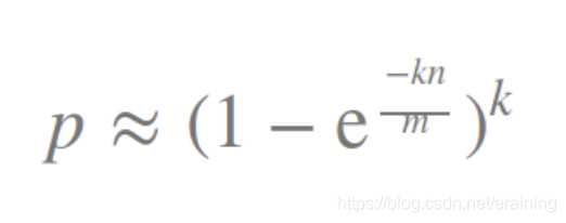 What is the algorithm formula for Redis bloom filter size?