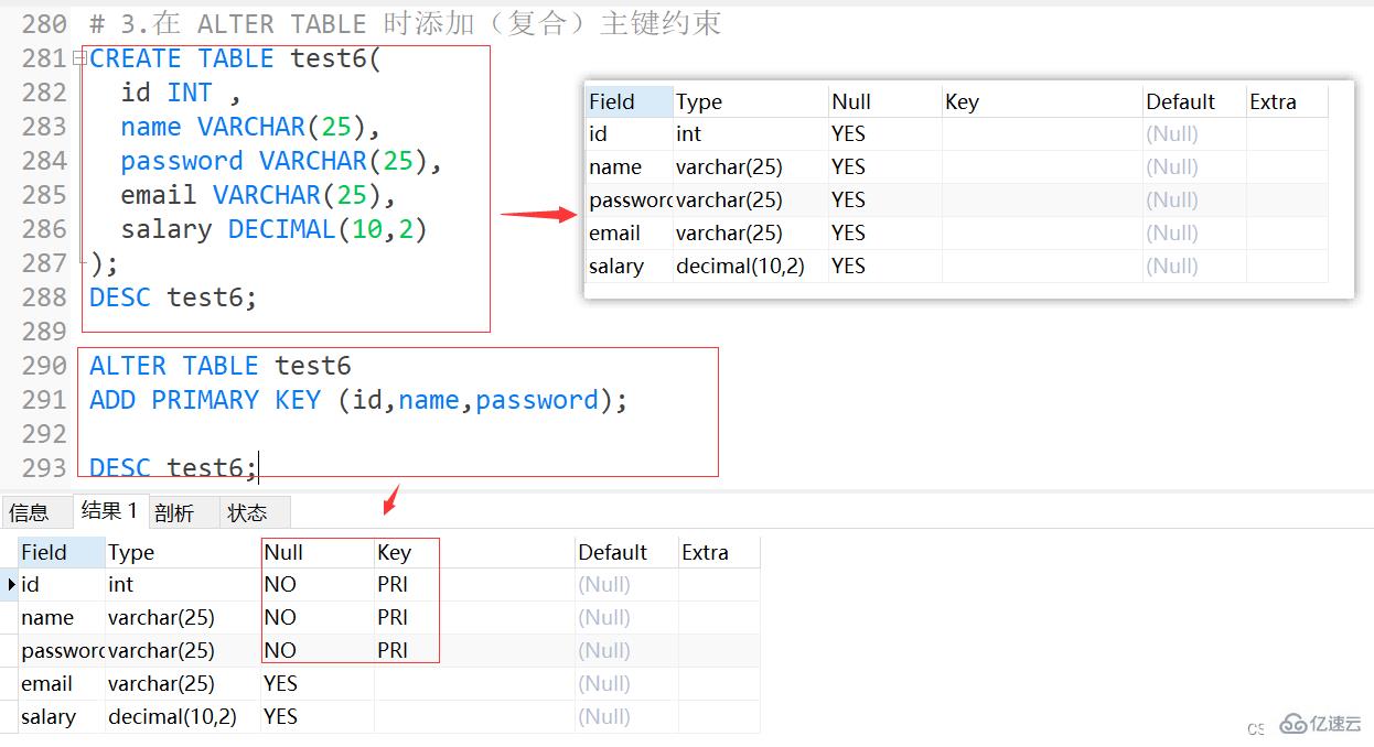 Exemple danalyse des points de connaissance des contraintes MySQL