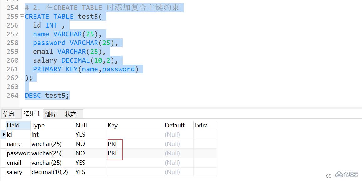 Exemple danalyse des points de connaissance des contraintes MySQL