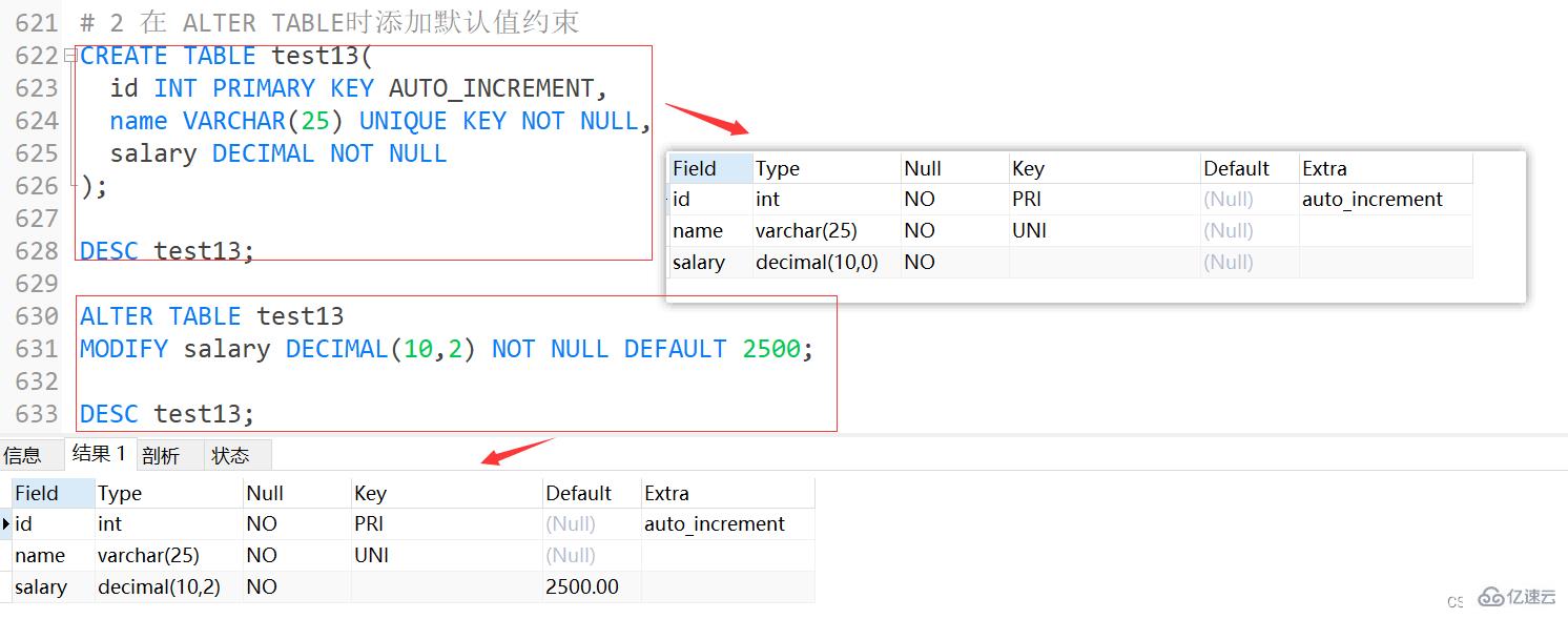 Exemple danalyse des points de connaissance des contraintes MySQL