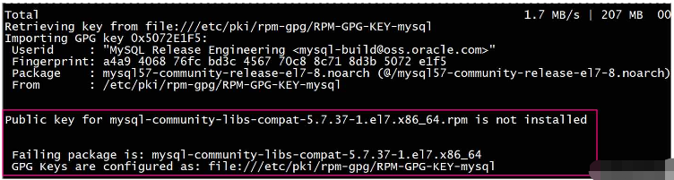 Analisis memasang contoh MySQL dalam CentOS7