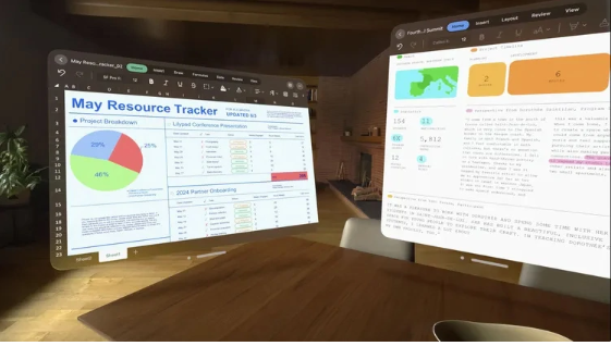 创新亮点揭秘：苹果Vision Pro头显眼神控制Word、Excel和Teams应用