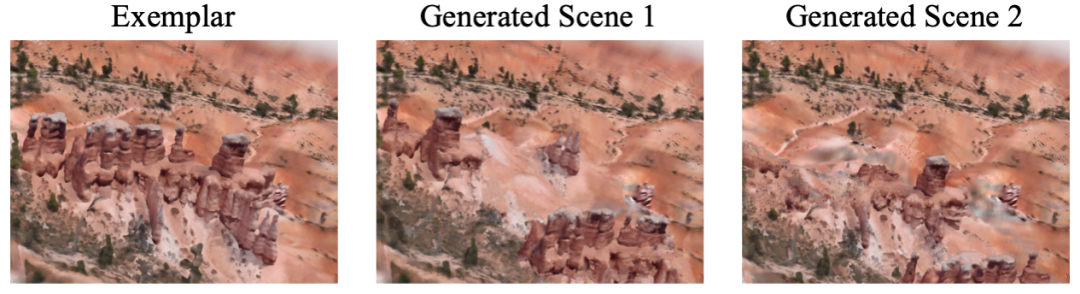 3D scene generation: Generate diverse results from a single sample without any neural network training