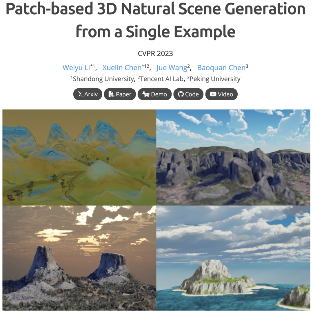 3D scene generation: Generate diverse results from a single sample without any neural network training