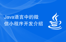 Java语言中的微信小程序开发介绍