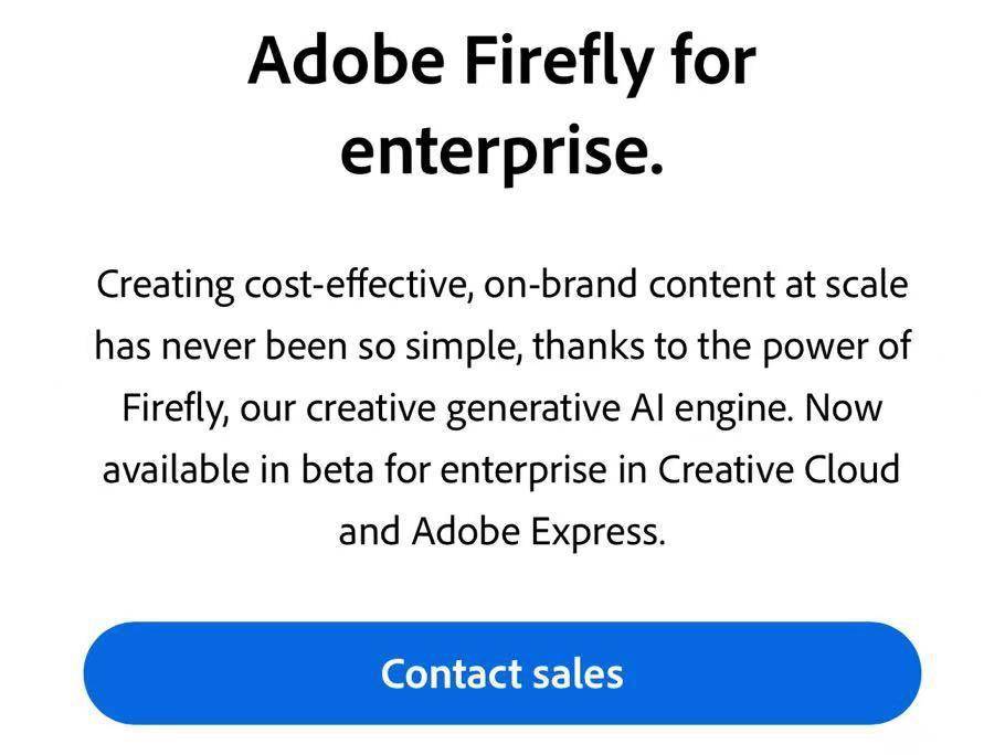 Adobe生成式AI工具Firefly推出企业版，大企业可训练专属AI模型 | 最前线