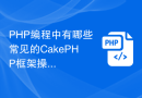 PHP编程中有哪些常见的CakePHP框架操作？