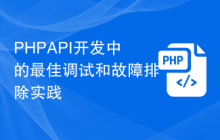 PHP API开发中的最佳调试和故障排除实践